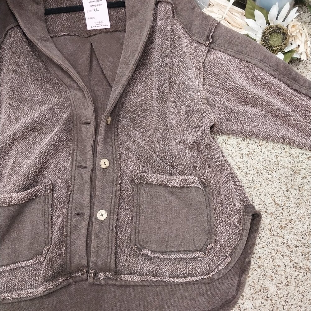 Zenana Outfitters Brown Utility Jacket with Hood - Picture 3 of 8